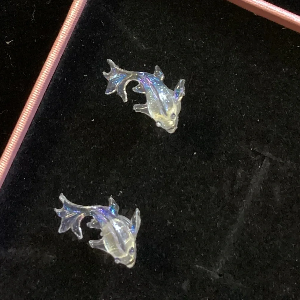 NWOT Iridescent Goldfish Earrings, Hypoallergenic Plastic, Playful, Lightweight